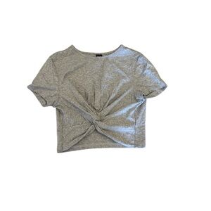 SHEIN Black Crop Top with Knot Front